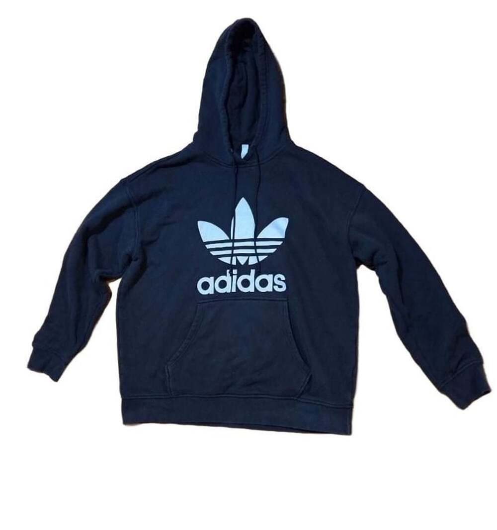 Adidas Originals Women's Trefoil Logo Black Pullover Hoodie Size Large